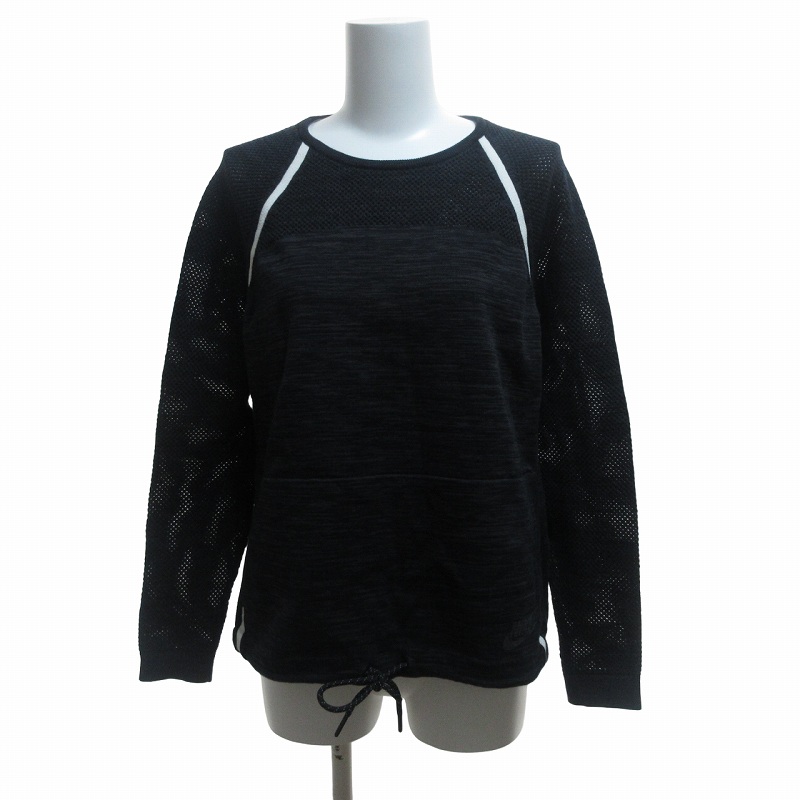 ナイキ NIKE Tech Sweater メッシュカットソー Tシャツ 長袖 黒