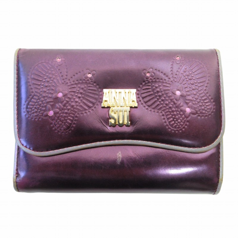 未使用 長財布 ANNA SUI ウォールデコ レディース パープル ウォレット  