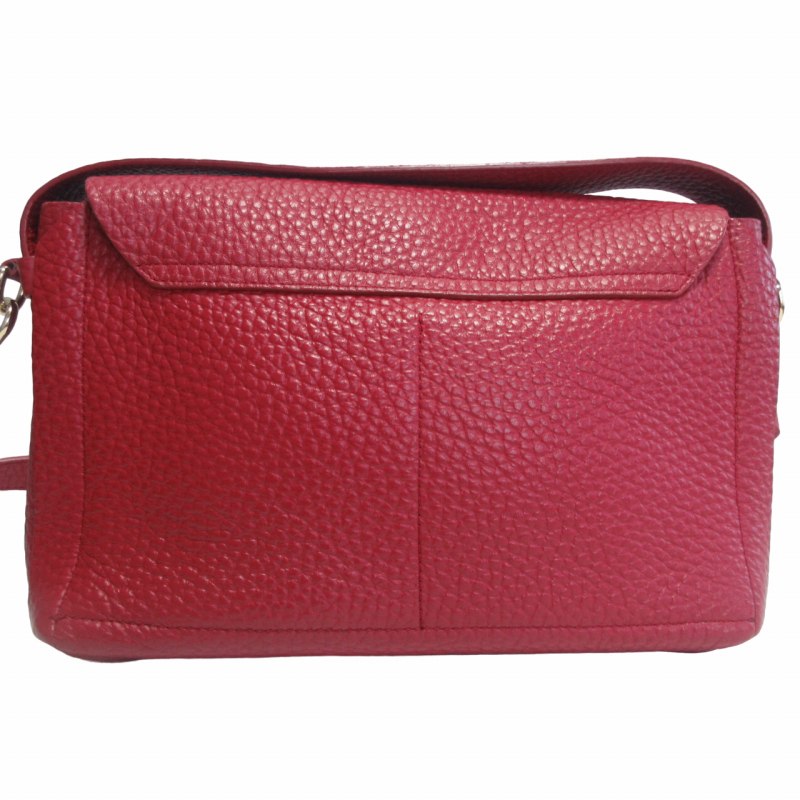 フルラ FURLA 2WAY ハンドバッグ ショルダー シボレザー スクエア 赤 