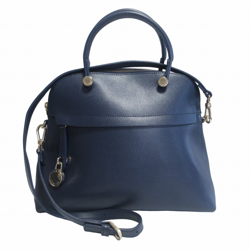 美品 フルラ サフィアーノレザー パイパー S しぼみ 2way ショルダー  