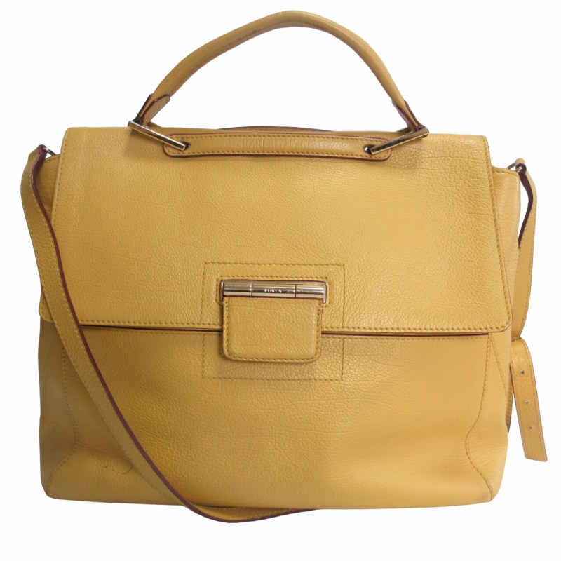 Blau様　FURLA フルラ　レザー 2WAY ショルダー トート　イエロー FURLA フルラ レザー 2WAY ハンドバッグ トートバッグ