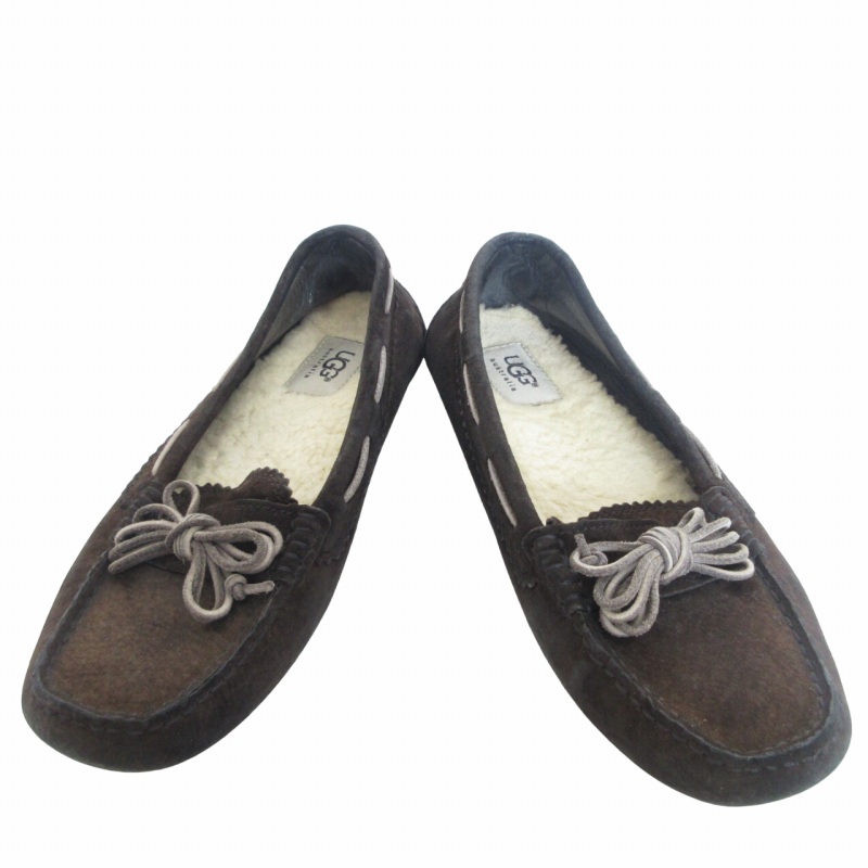 UGG モカシン リボン 23cm ブラック ドライビングシューズ