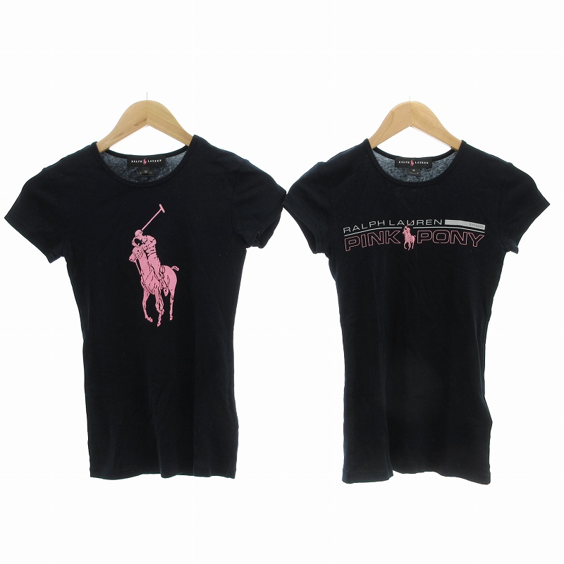 ラルフローレン/Ralph Lauren/ポロシャツ/ブラック/ピンク/XS/ 美品】ラルフローレン RLX ポロシャツ 黒 ピンク XS レディース