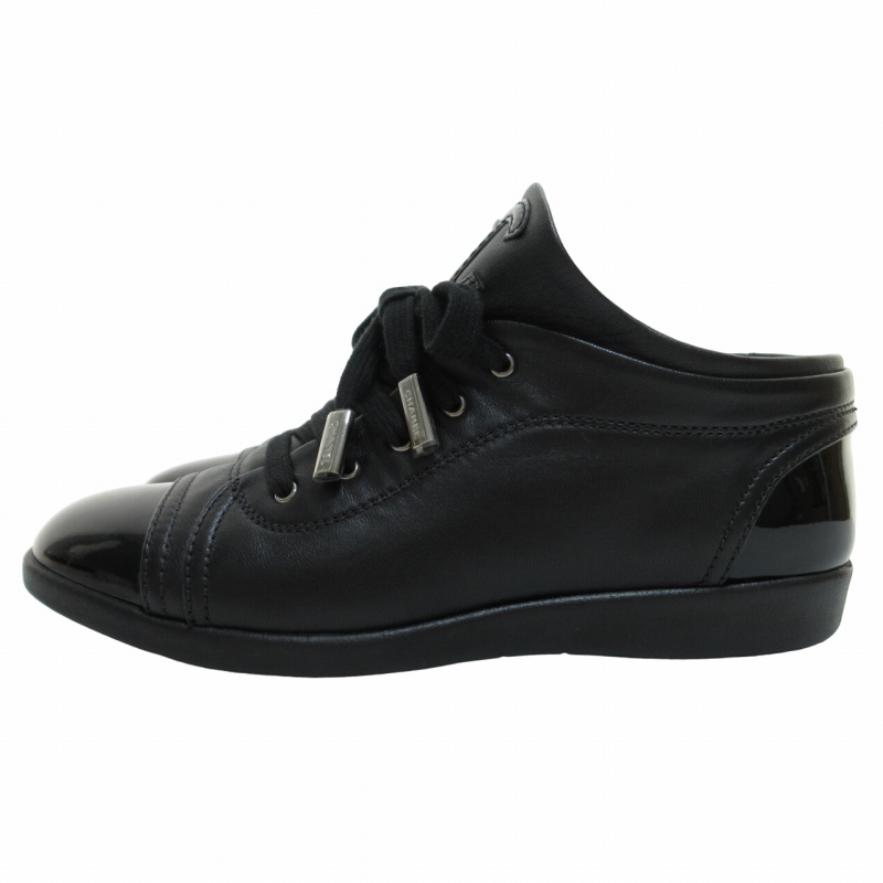 CHANEL レザーブーツ 38.5 黒 本革 CCマーク 箱・保存袋付き CHANEL