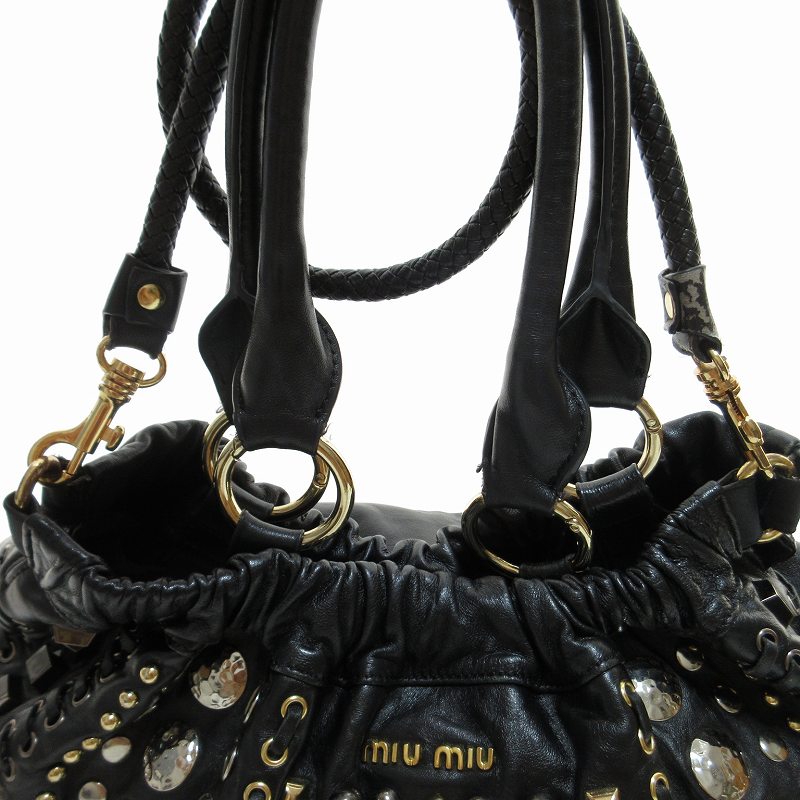 ミュウミュウ miumiu レザー Y2K 2WAY ハンドバッグ ワンショルダー 