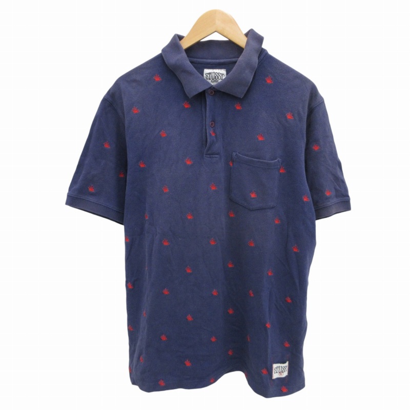 ステューシー STUSSY OLD 00s ポロシャツ カットソー クラウン 王冠