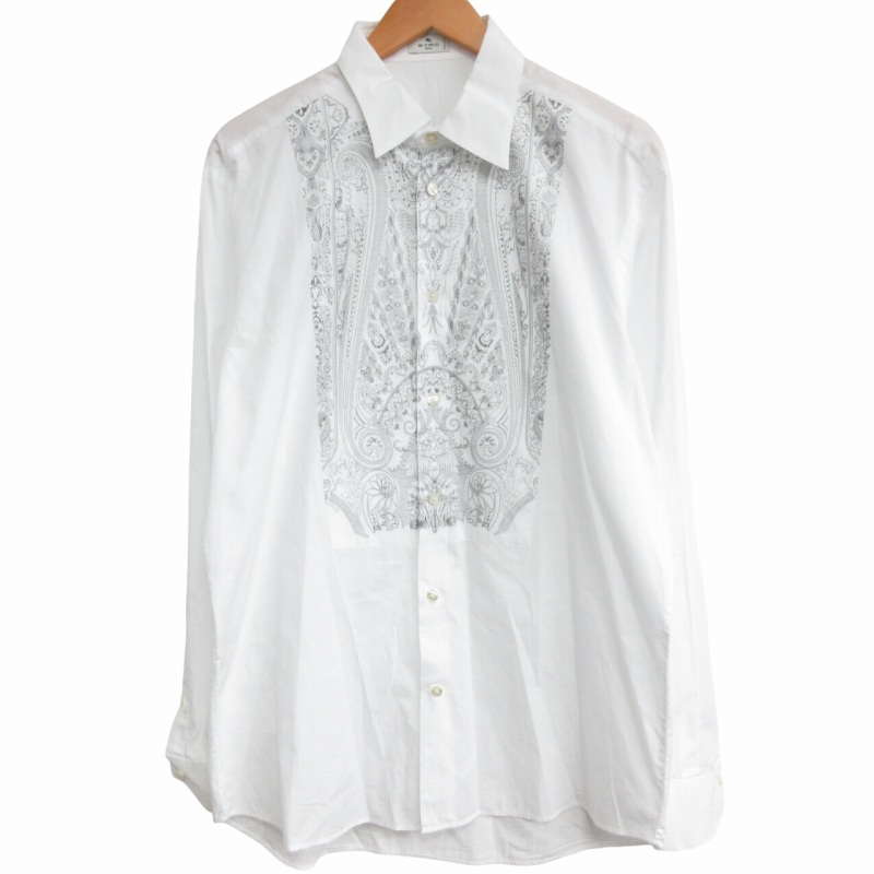 エトロ ETRO 美品 22SS イタリア製 シャツ ペイズリー柄 切替 ワイド 