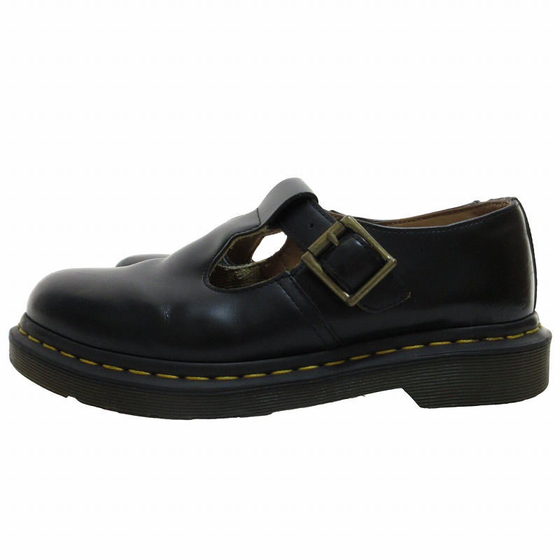 Dr. Martens 黒 レザー POLLEY Tバーシューズ/ローファー 1461-r1.jpg