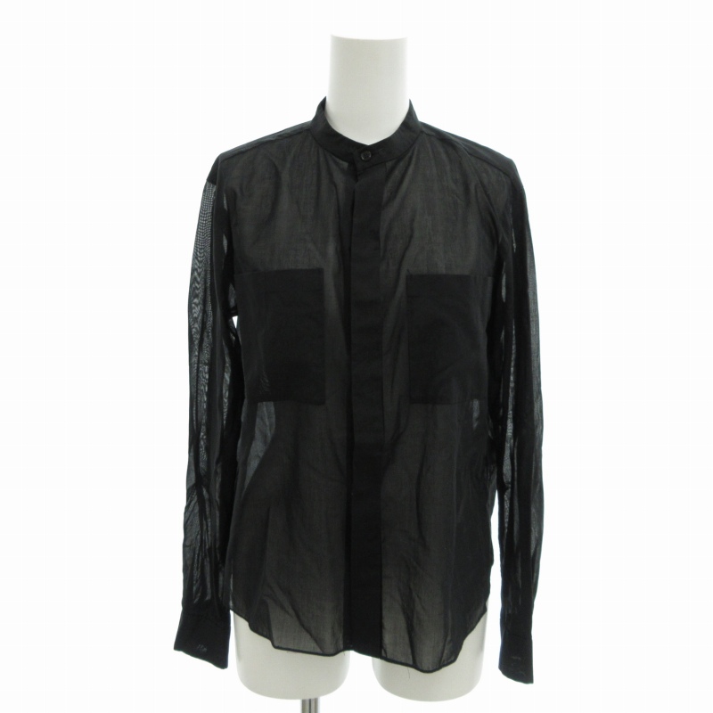 ドゥロワー Drawer バンドカラーシャツ シアーブラウス シースルー  