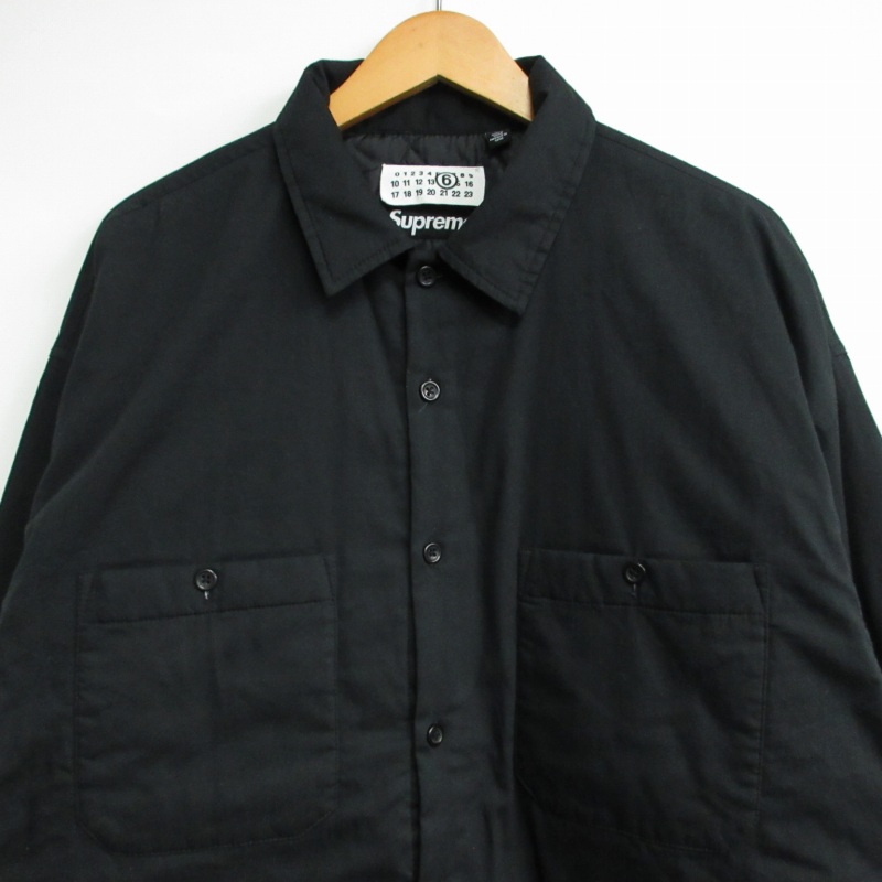 希少 SUPREME MM6 Padded SHIRT Black Supreme（シュプリーム） ×MM6 Maison Margiela エムエムシックス