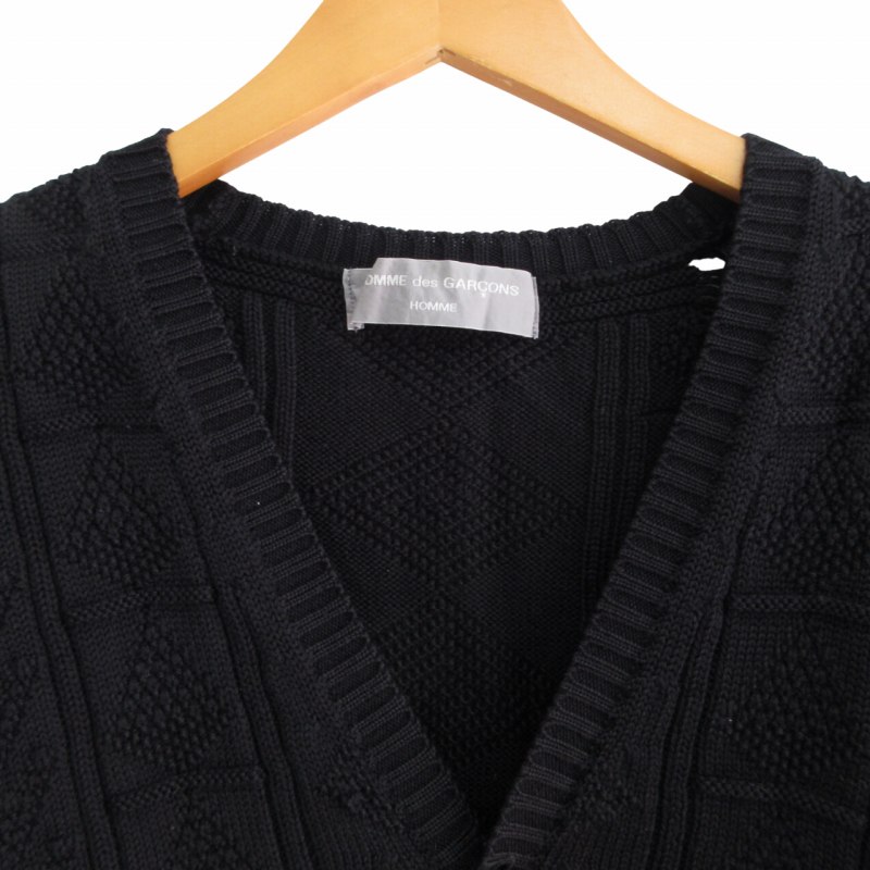 【コムデギャルソンオム】カーディガン 田中オム 銀タグ COMME des GARÇONS 黒 カーディガン 田中オム 銀タグ