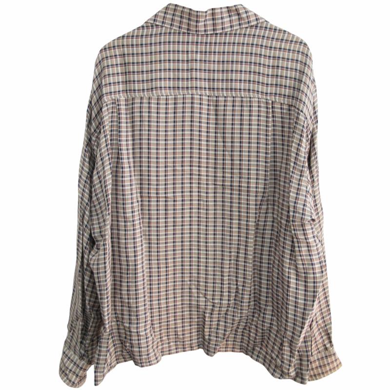ネーム Name. 19AW レーヨンプライドオープンカラーシャツ チェック柄  