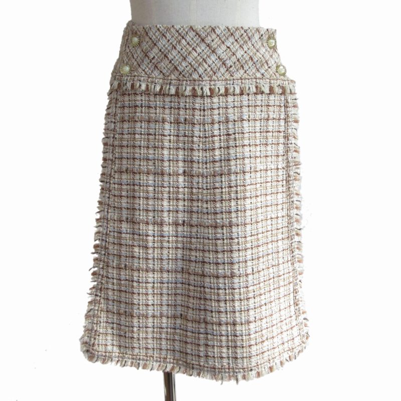 ◇シャネルヌーディーカラーシルク100％スカート04P#38◇ 楽天