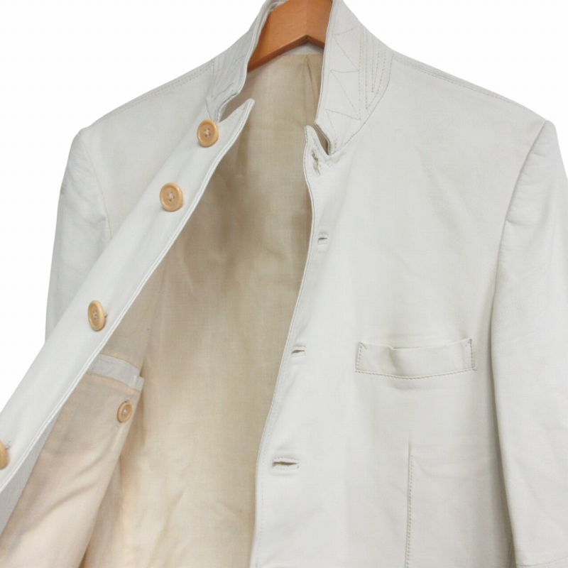 ヨウジヤマモトプールオム ウォッシュドシープスキンレザー ジャケット ヨウジヤマモトプールオム YOHJI YAMAMOTO POUR HOMME 10AW ウォッシュ