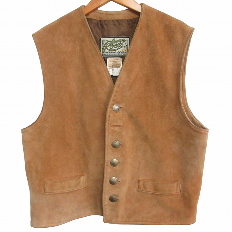 ヴィンテージ スウェードレザーベスト ブラウン ベストジレ バックルbv7 vintage レザーベスト スウェード ベスト ジレ ブラウン 古着 70年代