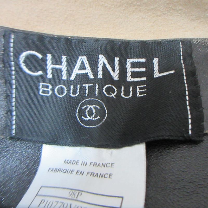 シャネル CHANEL 98P ラムスウェード バイカラー テーラードジャケット ブレザー 40 ベージュ/ブラック ba06ds-rk04y16742 ショッピング バッグ、スエード カーフスキン \u0026 シャイニー ラムスキン