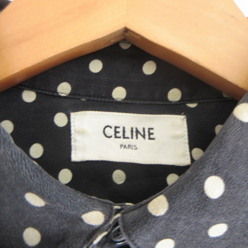 セリーヌ CELINE 20SS クラシックポルカドットシャツ シルク 総