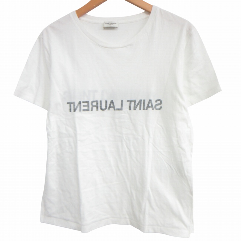 関税込 匿名 SAINT LURENT ホワイト リバースTシャツ 関税込 匿名 SAINT LURENT ホワイト リバースTシャツ
