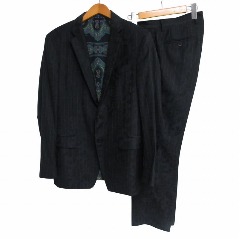美品 ETRO エトロ セットアップ スーツ ペイズリー柄 シルク 背抜き ETRO - エトロ 美品 ペイズリー スーツ セットアップ ジャカード
