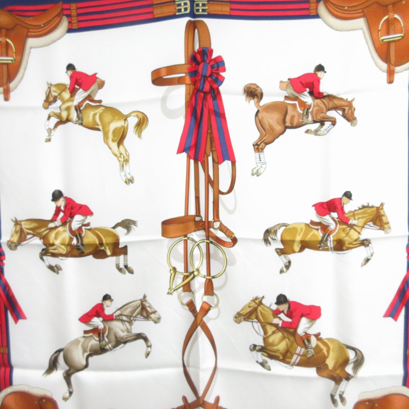 エルメス HERMES カレ90 JUMPING LEDOUX ジャンピング 乗馬 スカーフ