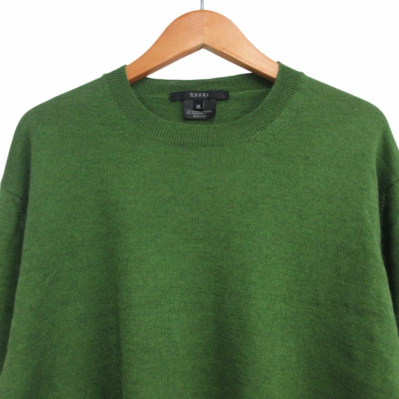 グッチ GUCCI 美品 最高級 イタリア製 カシミヤ×シルク ハイゲージ