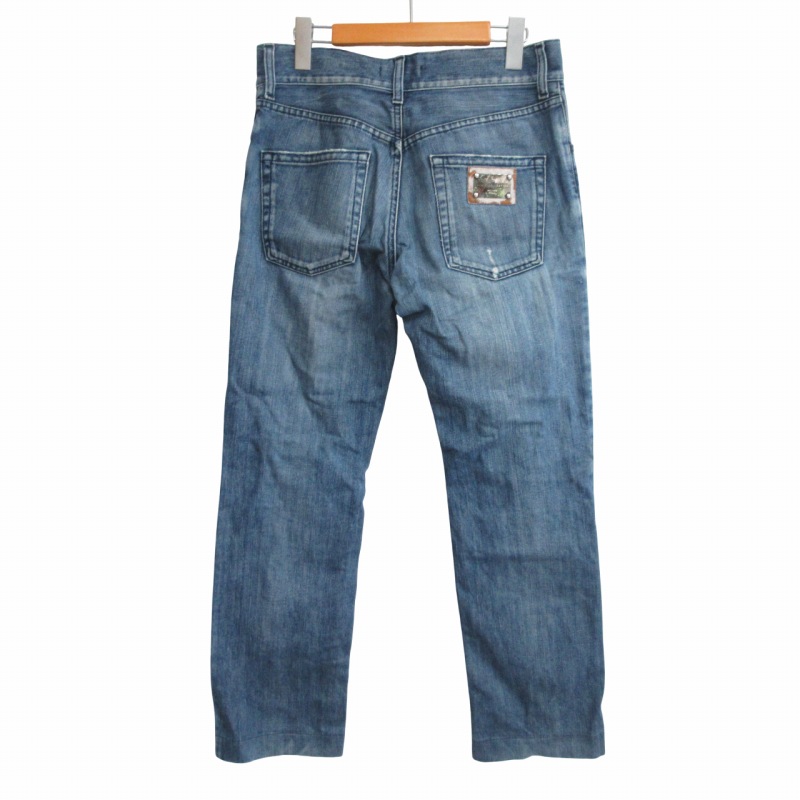 OKARA【ダメージ加工美品】ドルチェ&ガッバーナメタルプレートロゴデニム OKARA【ダメージ加工美品】ドルチェ&ガッバーナメタルプレートロゴ