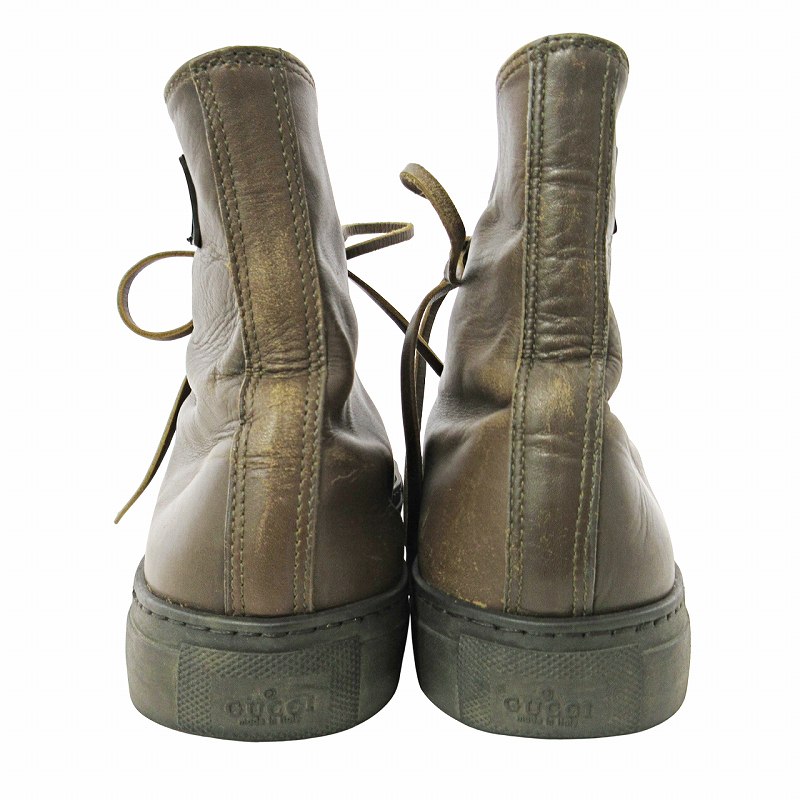 グッチ GUCCI レザー ショートブーツ ハイカット スニーカー