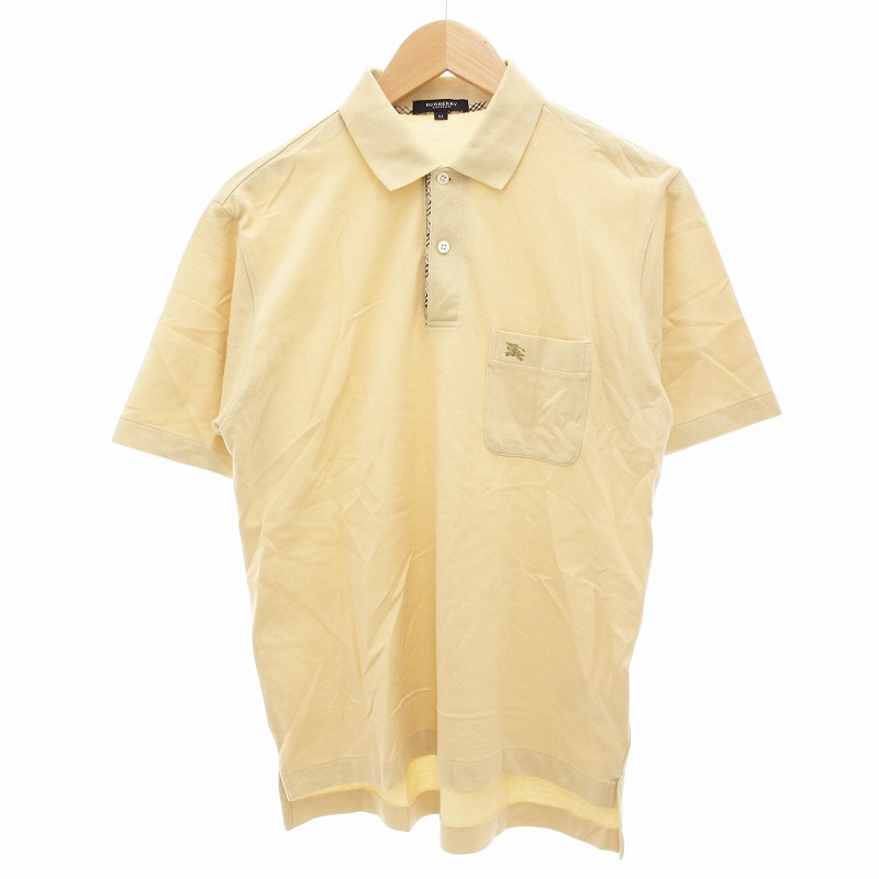 美品　バーバリーロンドン　半袖ポロシャツ　ベージュ　ノバチェック　メンズ　M バーバリー ロンドン BURBERRY LONDON ポロシャツ カットソー ノバ