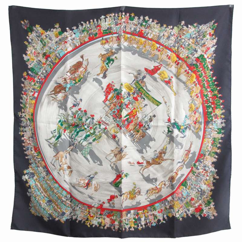 エルメス HERMES カレ90 美品 CIRQUE MOLIE モリエサーカス スカーフ  