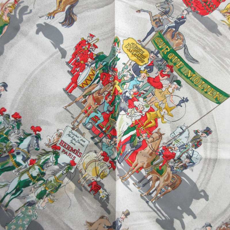 エルメス HERMES カレ90 モーリエサーカス スカーフ エルメス HERMES カレ90 美品 CIRQUE MOLIE モリエサーカス