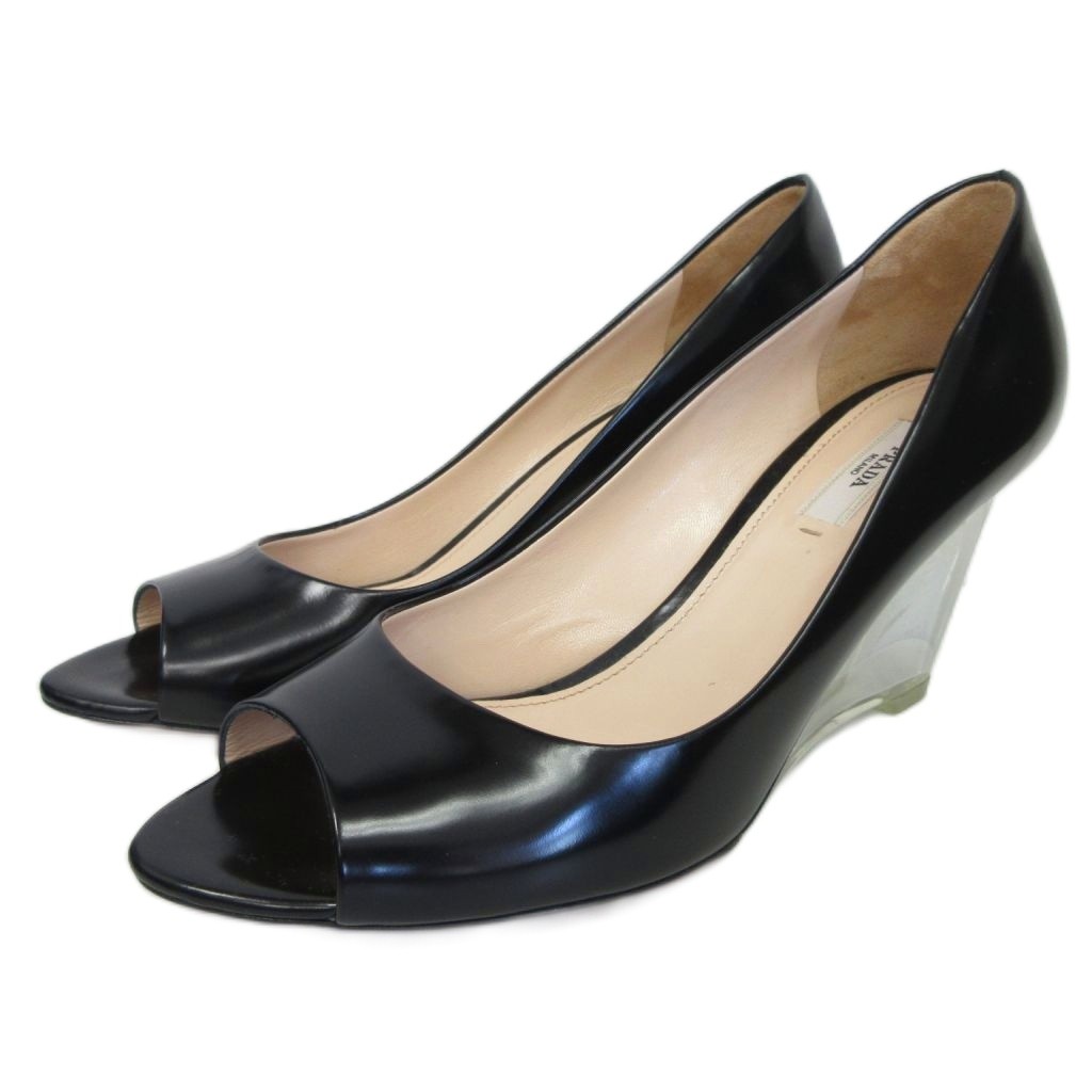 新品プラダ PRADA ウェッジソールパンプス 40