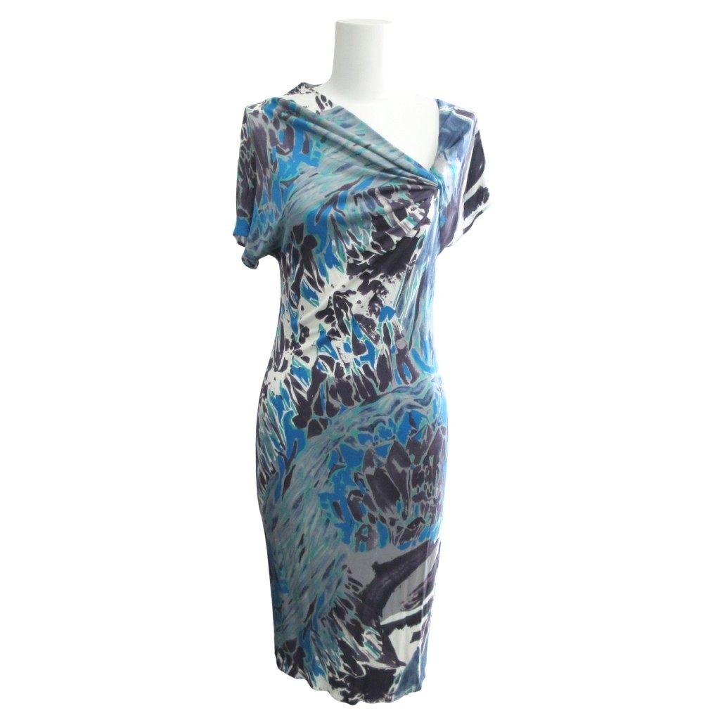 エミリオプッチ 総柄ワンピース M 五分袖 ブラック 蝶 I38 F34 US4