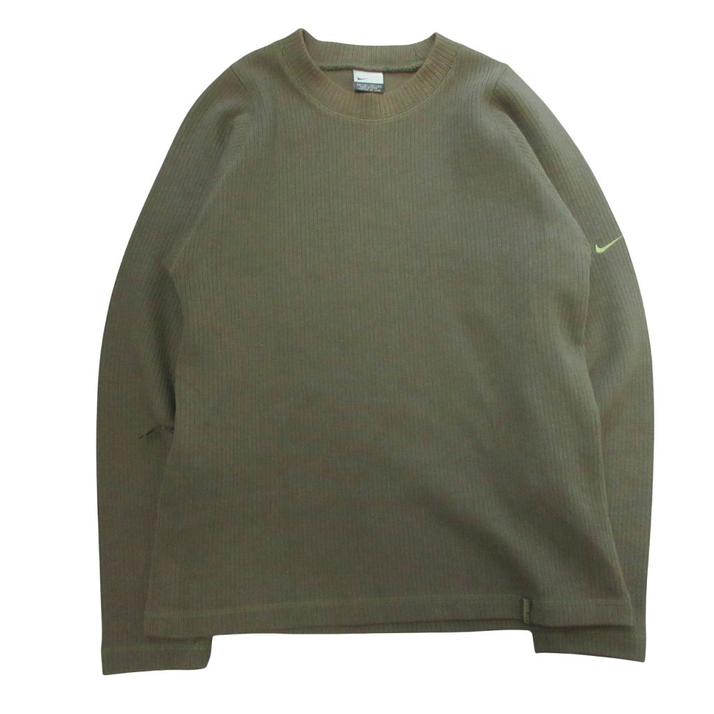 ナイキゴルフ NIKE GOLF archive 00s Khaki Side-Zip Tech P/O Knit 