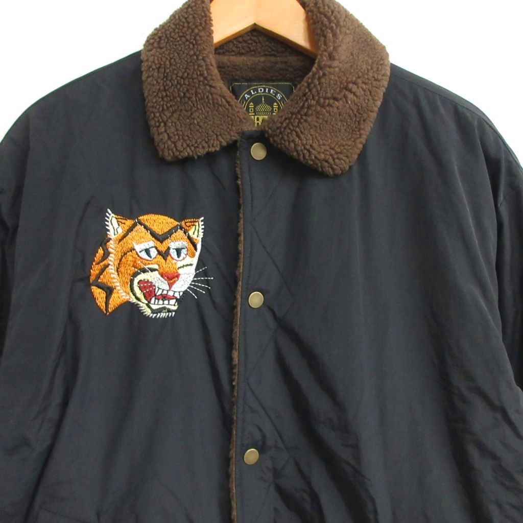 激レア　Mサイズ　アールディーズ　刺繍 ベトナム　コーチ　ボア　ジャケット　黒 アールディーズ ALDIES 美品 Vietnam Drop Shoulder Wide Jacket