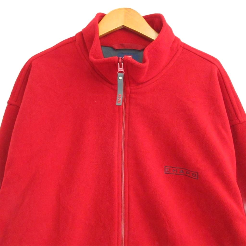 チャップス CHAPS ラルフローレン RALPH LAUREN 90s 古着 フリースジャケット ブルゾン ヴィンテージ 赤 レッド L メンズ