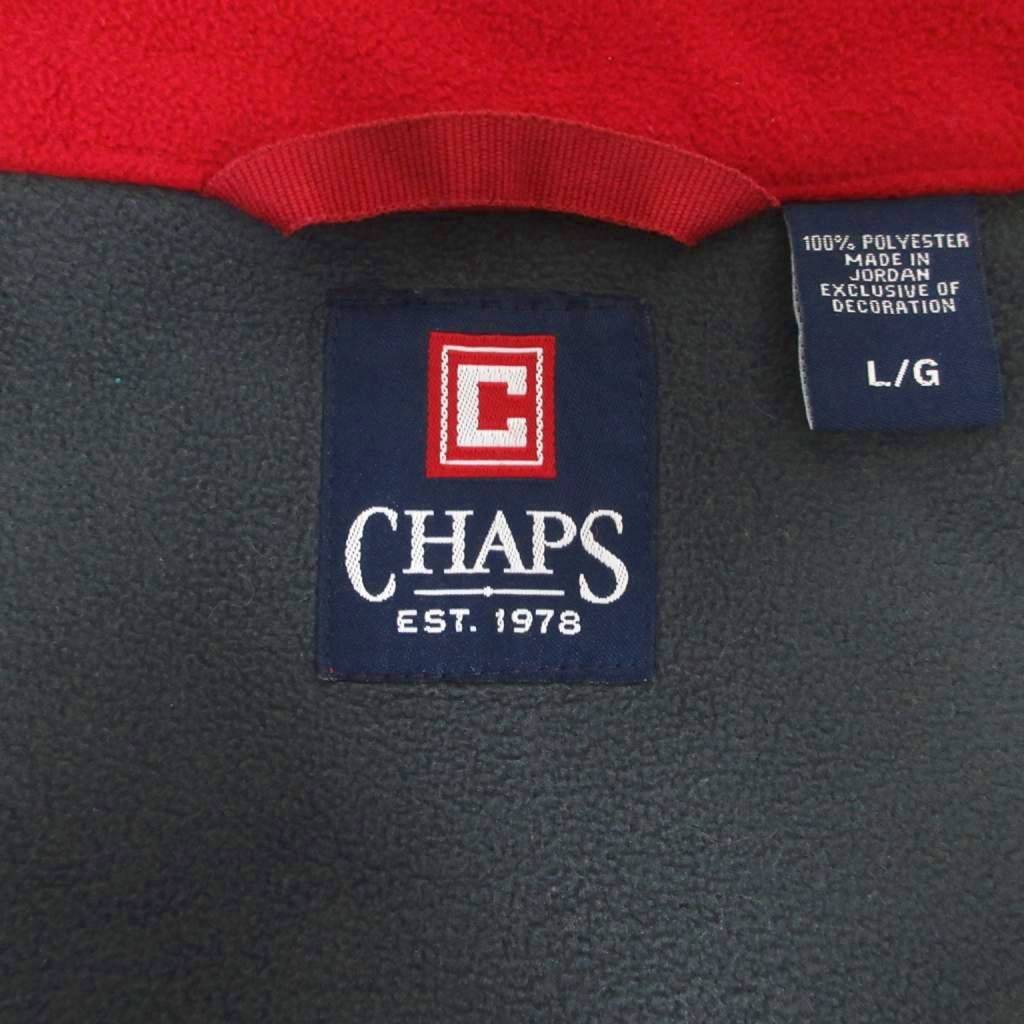 チャップス CHAPS ラルフローレン RALPH LAUREN 90s 古着 フリースジャケット ブルゾン ヴィンテージ 赤 レッド L メンズ