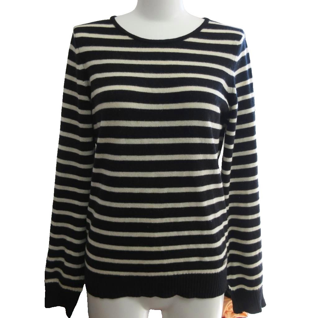シャネル CHANEL 08A カシミヤ100% ボーダー ニット セーター シャネル CHANEL 08A カシミヤ100% ボーダー ニット セーター