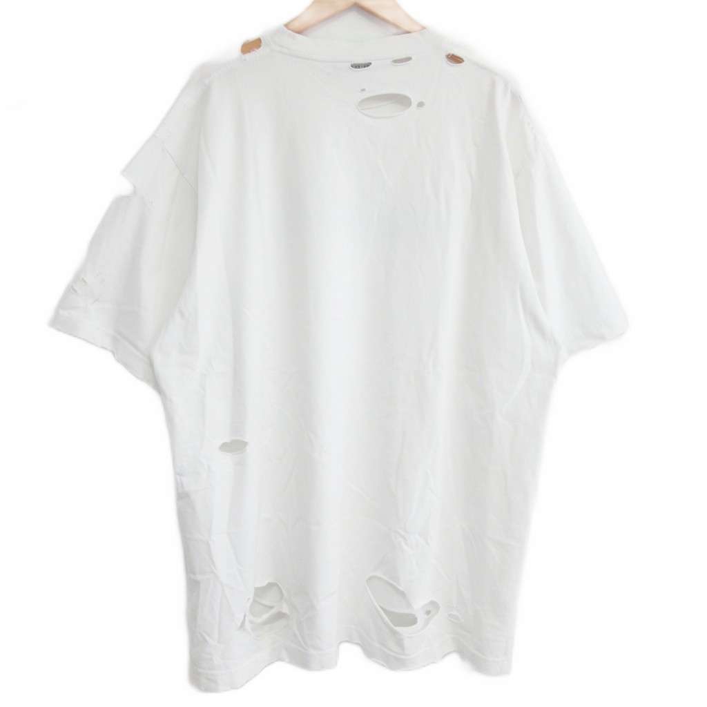 バレンシアガ BALENCIAGA 21SS Caps Destroyed Flatground Tee 