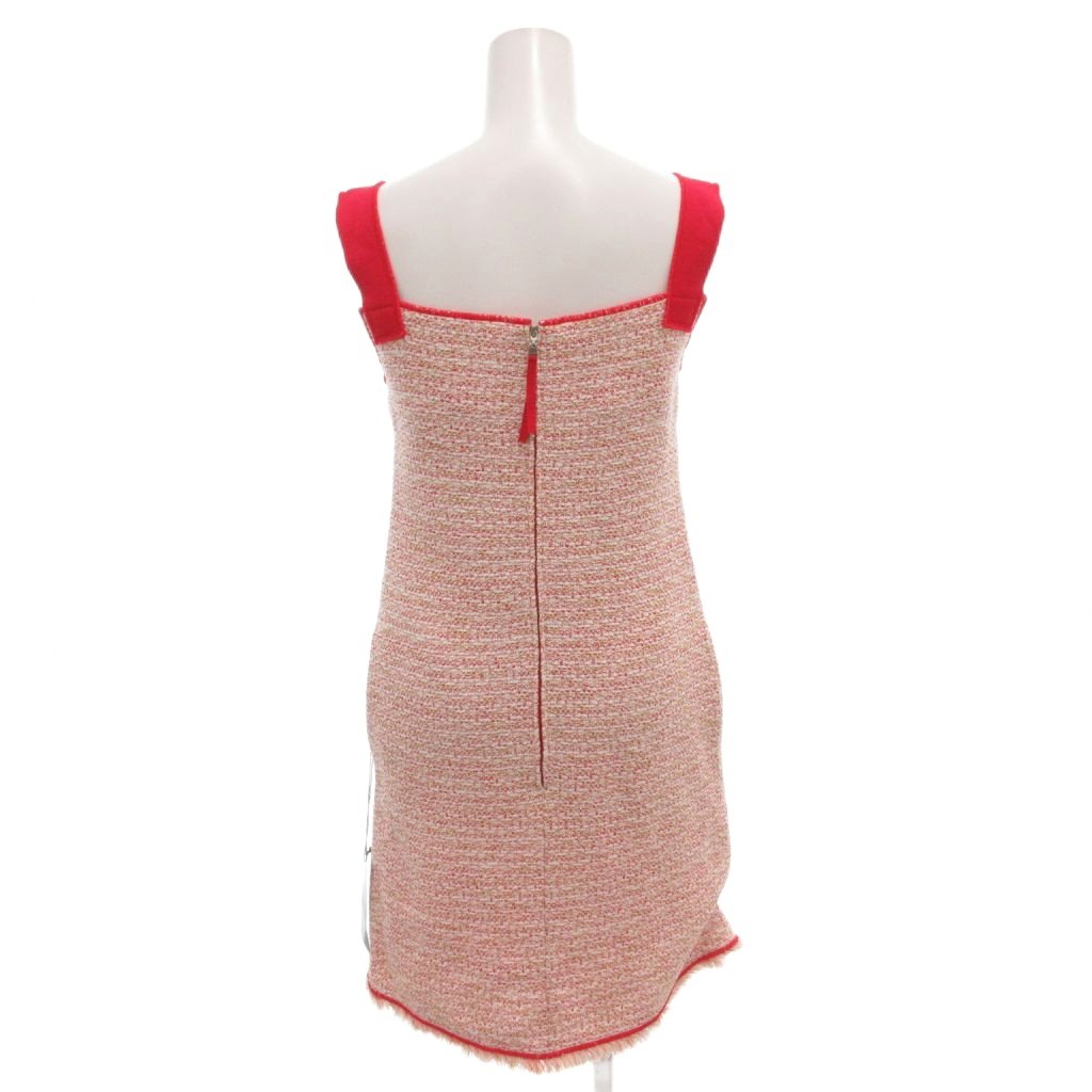 FOXEY フォクシー ツイード ワンピース ノースリーブ ひざ丈 38 FOXEY ノースリーブ ツイードワンピース FOXEY ツイードワンピース 美