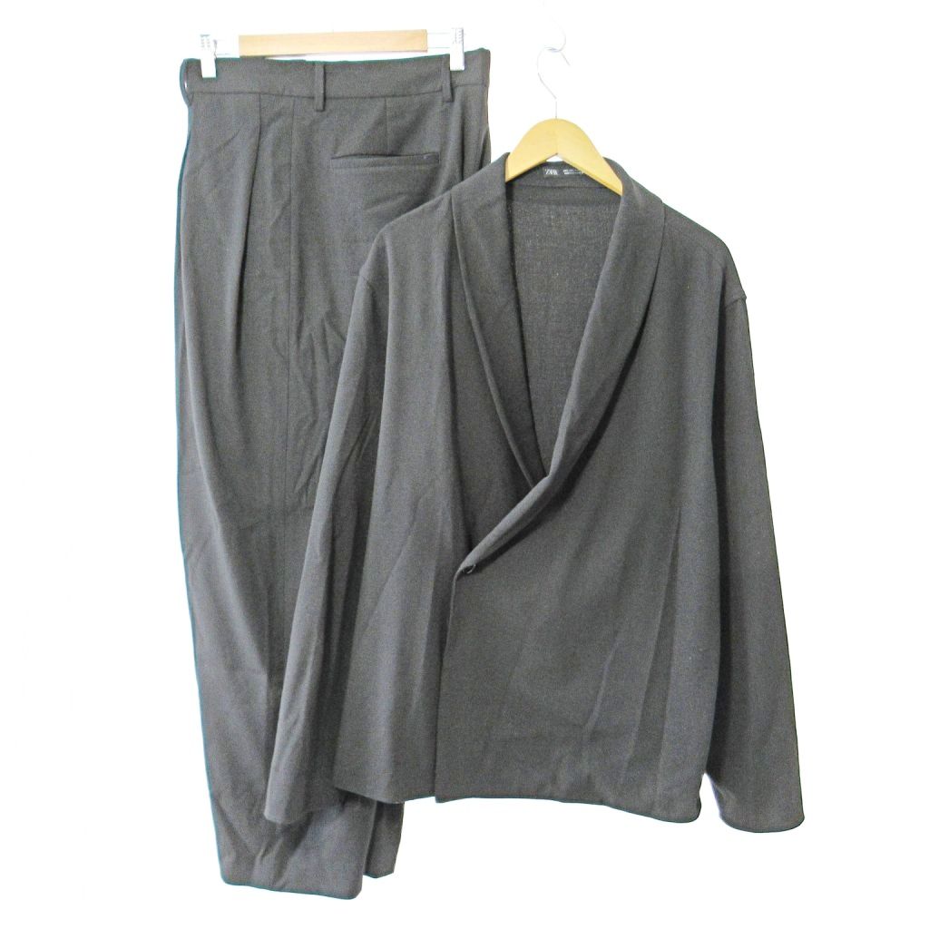 ザラ ZARA セットアップ スーツ ポリエステル ウール混 リラックス L