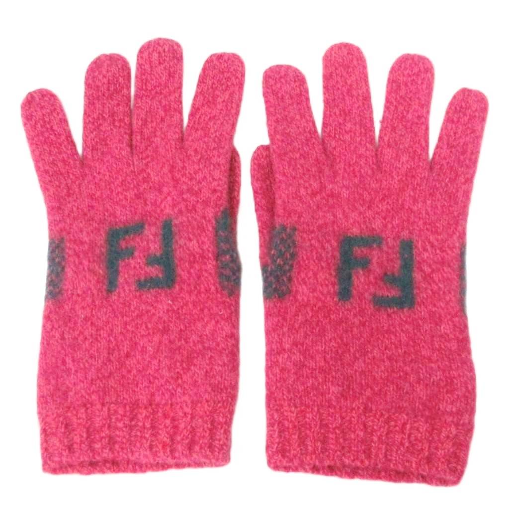 フェンディ FENDI 手袋 グローブ ズッカ ロゴ ウール アンゴラ混
