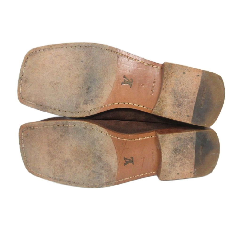 ルイヴィトン LOUIS VUITTON スクエアトゥ スエード ローファー  