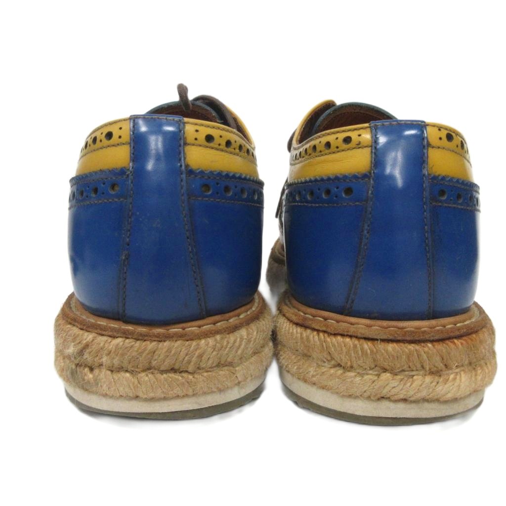 プラダ PRADA 希少 エスパドリーユ ダービーシューズ 革靴 ウイング  