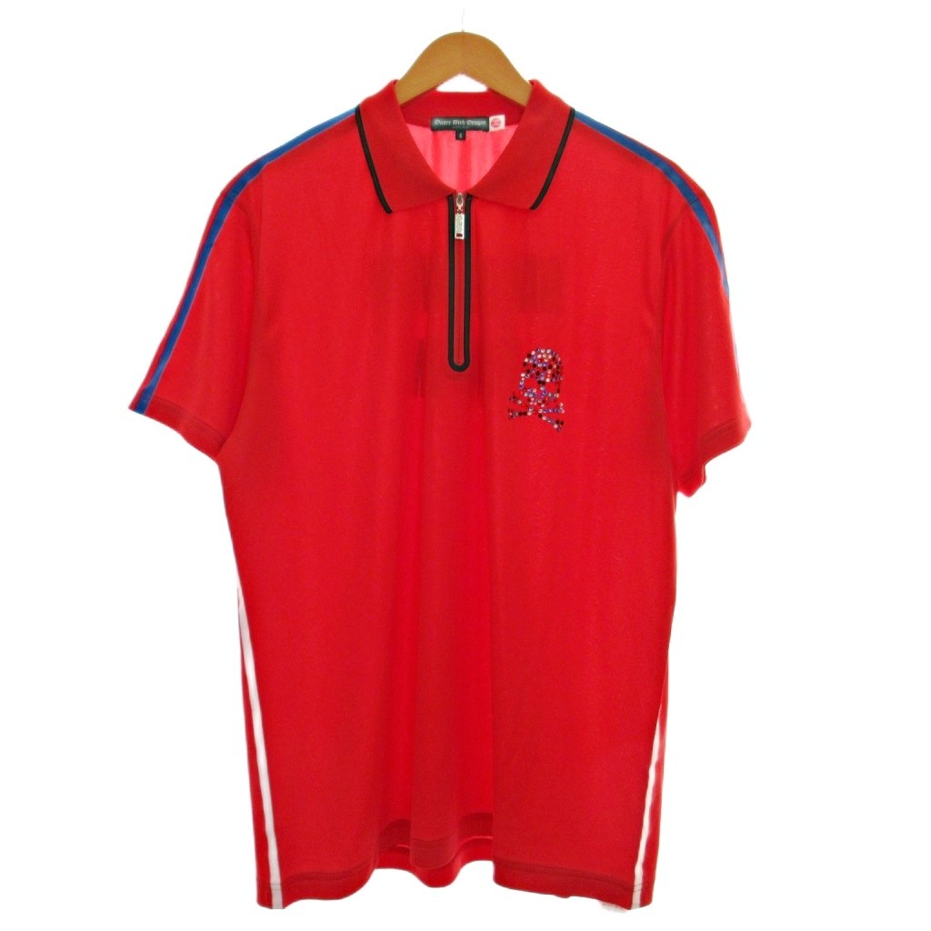 Dance With Dragon ゴルフポロシャツ値下げ ダンスウィズドラゴン Dance With Dragon 美品 ジップポロシャツ