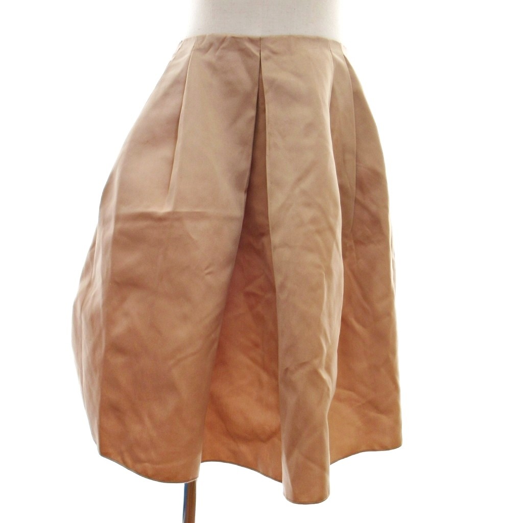 ジルサンダー JIL SANDER NAVY ネイビー シルク タック スカート 膝丈