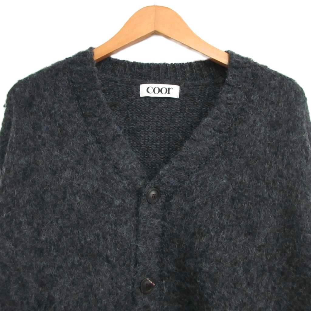 クール COOR 極美品 Hairy Soft Alpaca Cardigan シャギー ニット 
