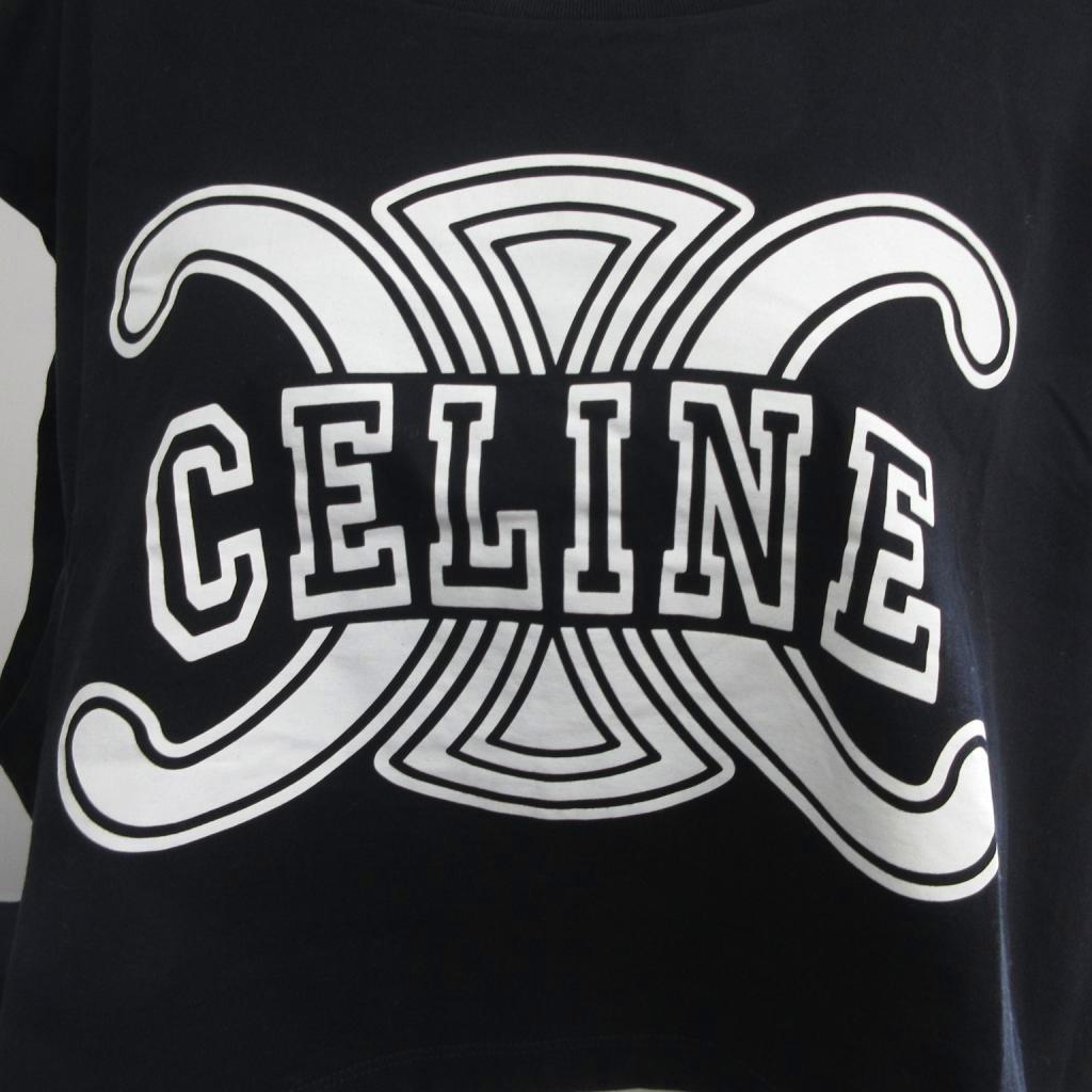 セリーヌ CELINE 美品 23SS トリオンフ クロップド Tシャツ プリント 