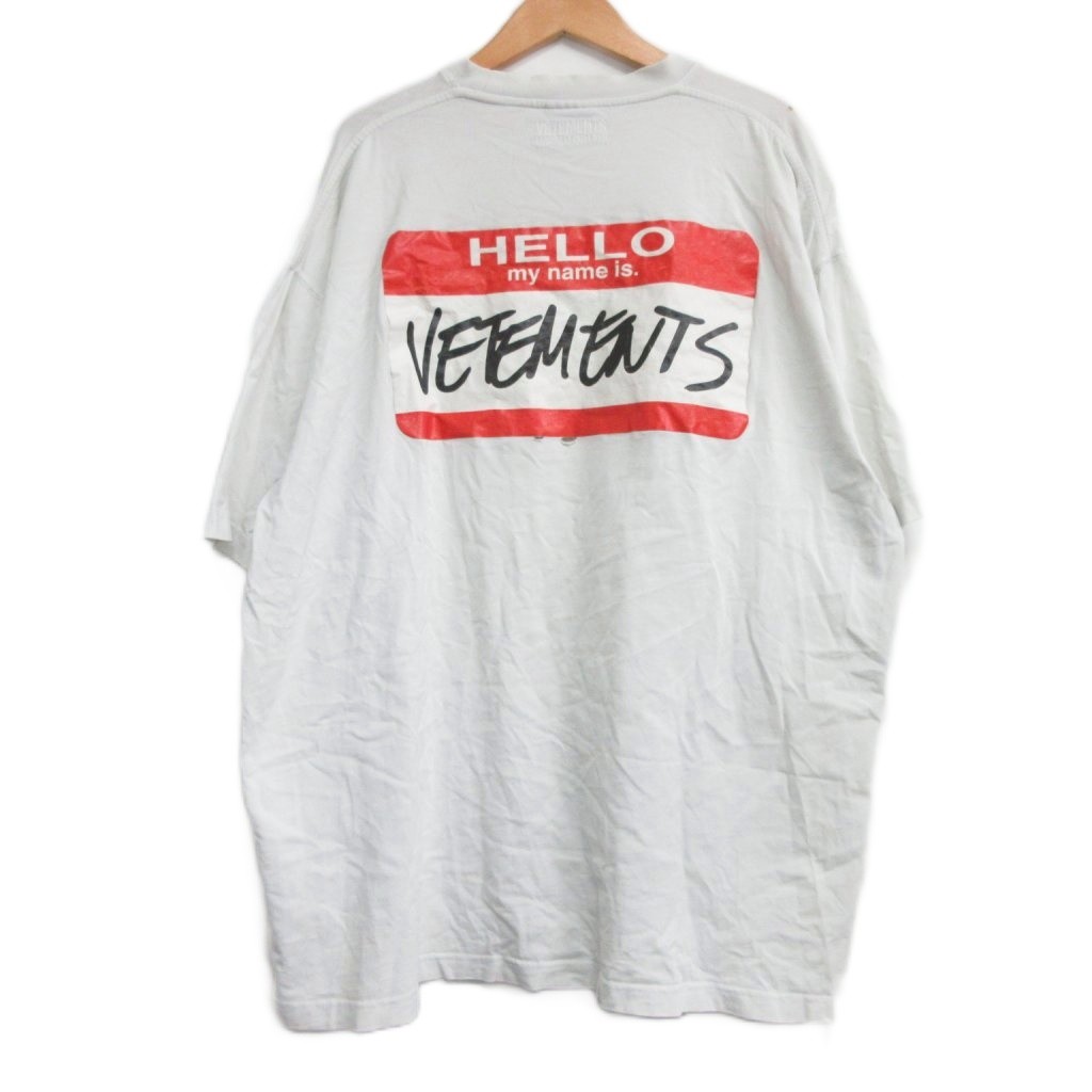 ヴェトモン ベトモン VETEMENTS 22SS My Name Is タグプリント Tシャツ 