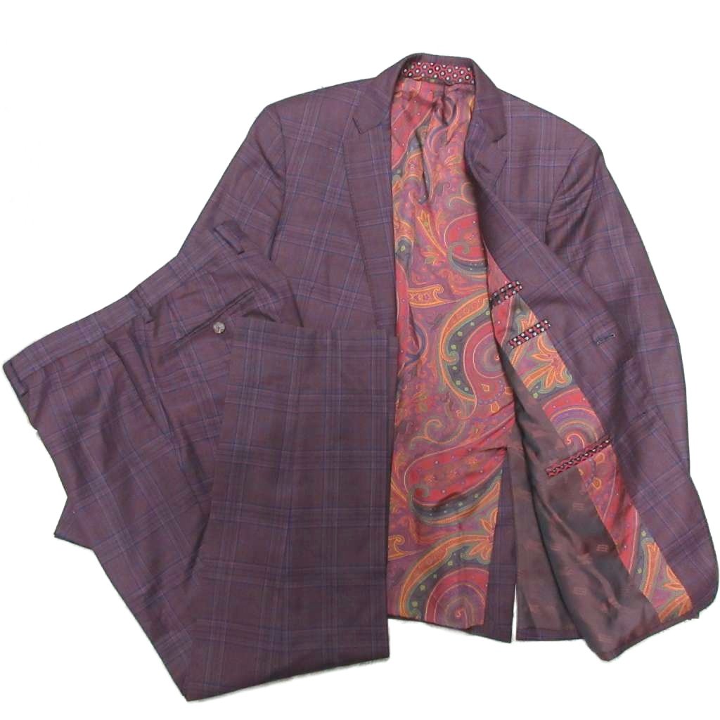エトロ ETRO 21AW ペイズリー × チェック シングルスーツ セットアップ 