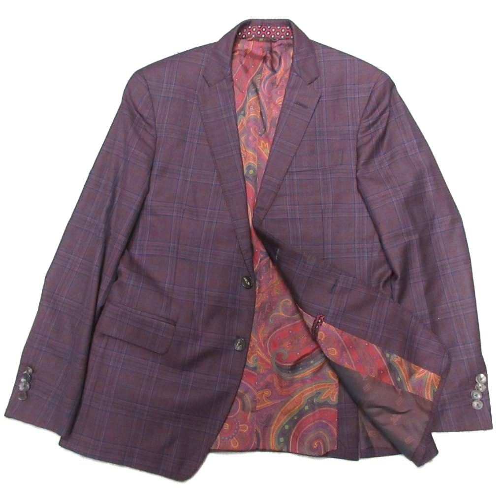エトロ ETRO 21AW ペイズリー × チェック シングルスーツ セットアップ 